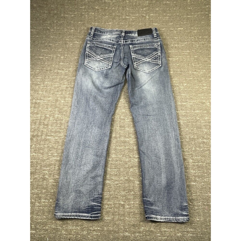 TRUE LUCK Men's Classic Blue Wash Jeans 30X30 - Casual Straight Fit EUC